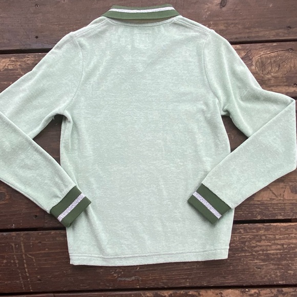 Brain dead split neck terry cloth long sleeve polo shirt - Picture 3 of 6